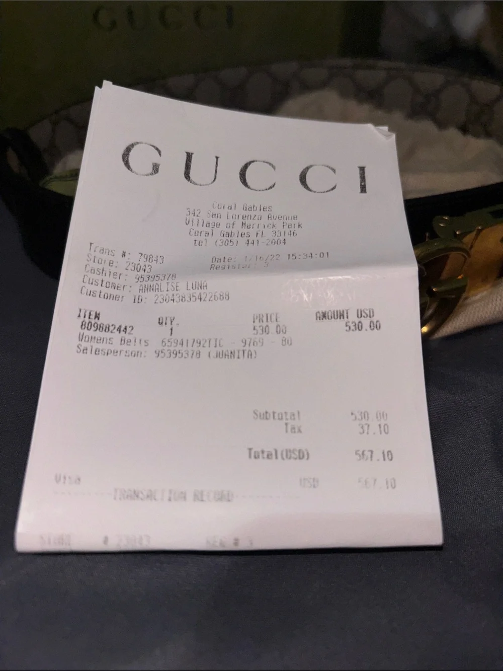 Gucci Beige GG Canvas Belt with Gold Double G Buckle